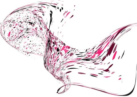 Multi-colored dust particles and debris, paint splashes, strokes are carried  Stock Illustration