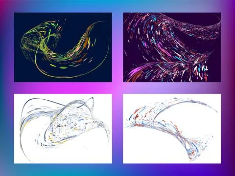 Multi-colored dust particles and debris, paint splashes, strokes are carrie.. Stock Illustration