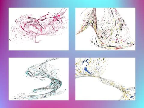Multi-colored dust particles and debris, paint splashes, strokes are carrie.. Illustrazione stock