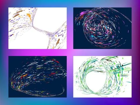 Multi-colored dust particles and debris, paint splashes, strokes are carrie.. Stock Illustration