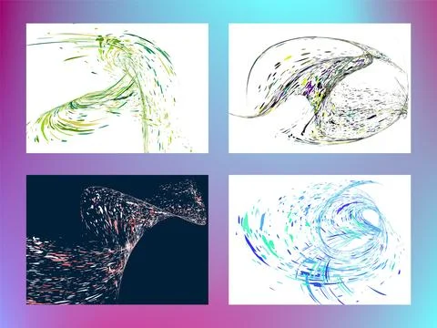 Multi-colored dust particles and debris, paint splashes, strokes are carrie.. Stock Illustration