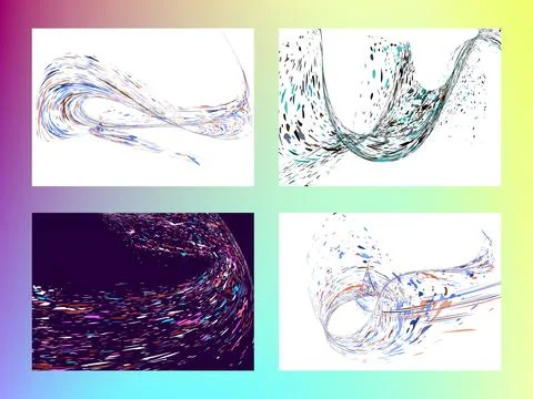 Multi-colored dust particles and debris, paint splashes, strokes are carrie.. Stock Illustration