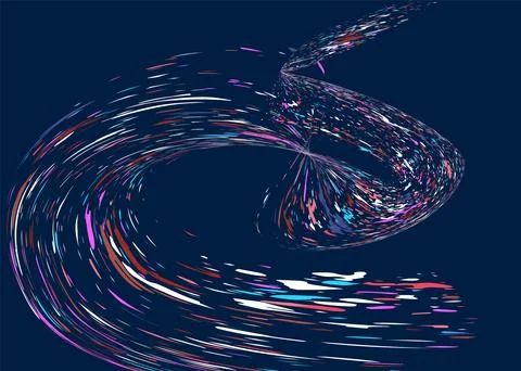 Multi-colored dust particles and debris, paint splashes, strokes are carried  Stock Illustration