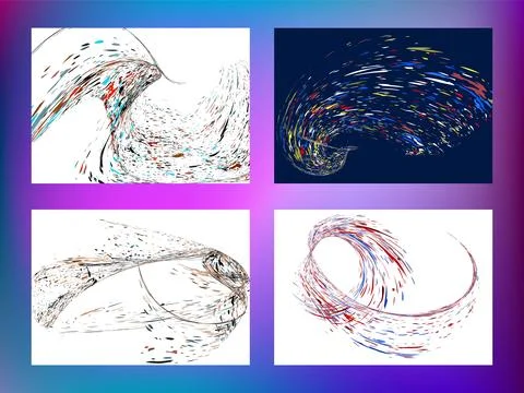 Multi-colored dust particles and debris, paint splashes, strokes are carrie.. Stock Illustration