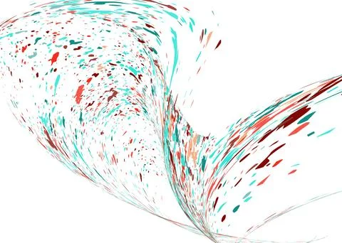 Multi-colored dust particles and debris, paint splashes, strokes are carried  Stockillustratie