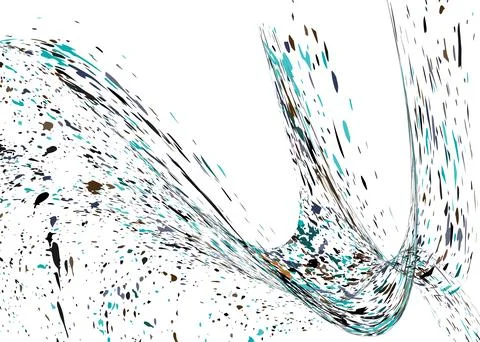 Multi-colored dust particles and debris, paint splashes, strokes are carried  Stock Illustration