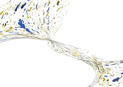 Multi-colored dust particles and debris, paint splashes, strokes are carried  Stock Illustration