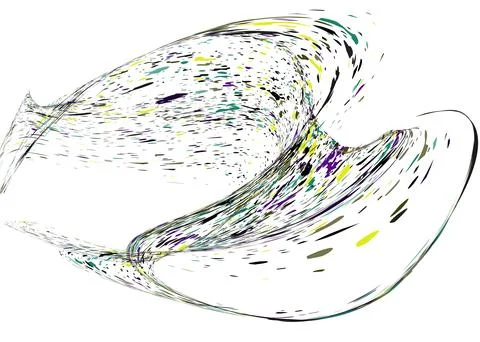 Multi-colored dust particles and debris, paint splashes, strokes are carried  Stock Illustration