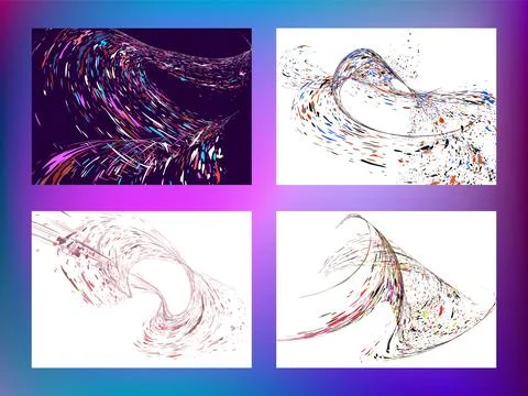 Multi-colored dust particles and debris, paint splashes, strokes are carrie.. Illustration