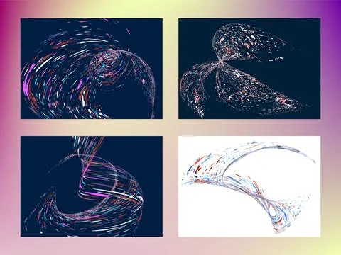 Multi-colored dust particles and debris, paint splashes, strokes are carrie.. Stock Illustration