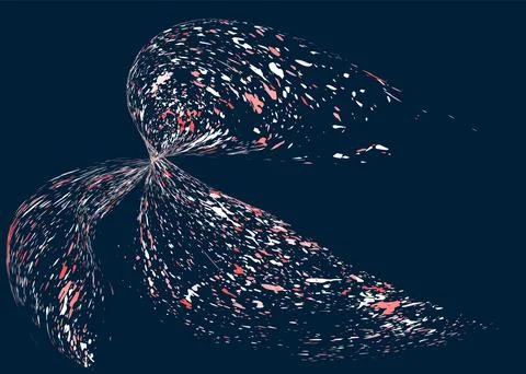 Multi-colored dust particles and debris, paint splashes, strokes are carried  Stock Illustration