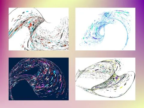 Multi-colored dust particles and debris, paint splashes, strokes are carrie.. Stock Illustration