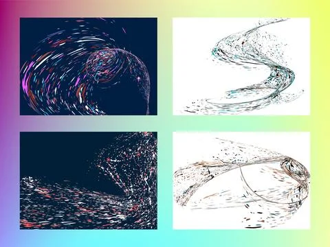 Multi-colored dust particles and debris, paint splashes, strokes are carrie.. Stock Illustration