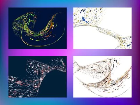 Multi-colored dust particles and debris, paint splashes, strokes are carrie.. Stock Illustration