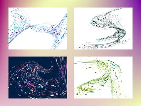 Multi-colored dust particles and debris, paint splashes, strokes are carrie.. Stock Illustration