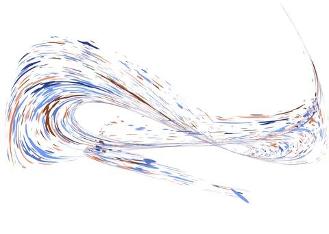 Multi-colored dust particles and debris, paint splashes, strokes are carried  Stock Illustration