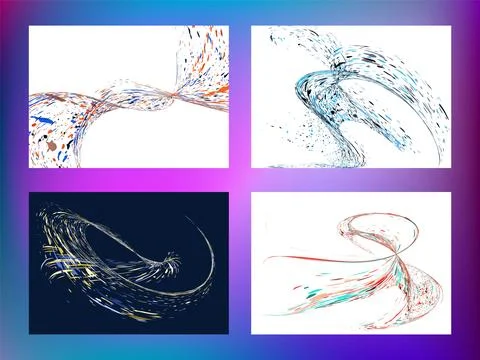 Multi-colored dust particles and debris, paint splashes, strokes are carrie.. Stock Illustration