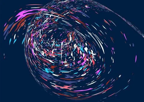 Multi-colored dust particles and debris, paint splashes, strokes are carried  Stock Illustration