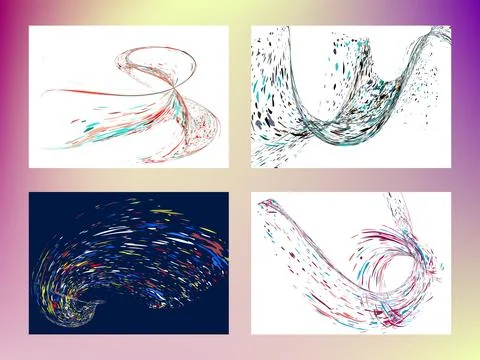 Multi-colored dust particles and debris, paint splashes, strokes are carrie.. Stock Illustration