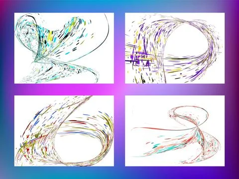 Multi-colored dust particles and debris, paint splashes, strokes are carrie.. Stock Illustration