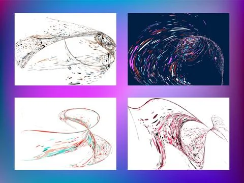 Multi-colored dust particles and debris, paint splashes, strokes are carrie.. Stock Illustration