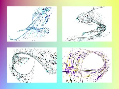 Multi-colored dust particles and debris, paint splashes, strokes are carrie.. Stock Illustration