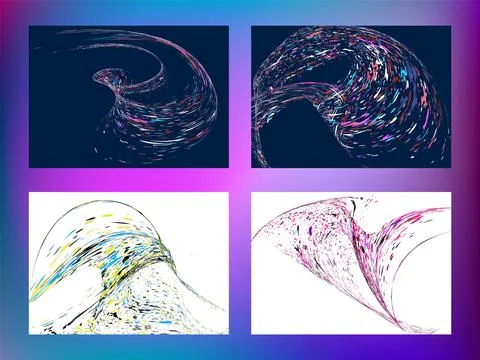 Multi-colored dust particles and debris, paint splashes, strokes are carrie.. Stockillustratie