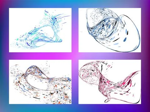 Multi-colored dust particles and debris, paint splashes, strokes are carrie.. Stock Illustration