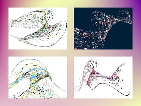 Multi-colored dust particles and debris, paint splashes, strokes are carrie.. Stock Illustration
