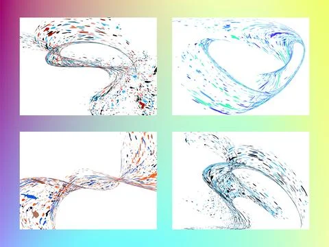 Multi-colored dust particles and debris, paint splashes, strokes are carrie.. Stock Illustration