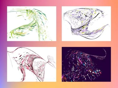 Multi-colored dust particles and debris, paint splashes, strokes are carrie.. Stock Illustration