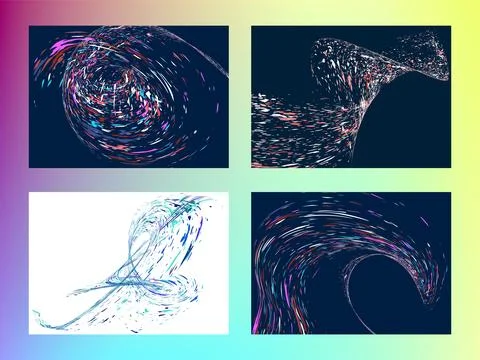 Multi-colored dust particles and debris, paint splashes, strokes are carrie.. Stock Illustration