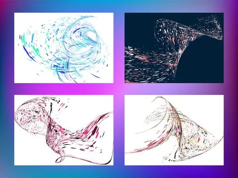 Multi-colored dust particles and debris, paint splashes, strokes are carrie.. Stock Illustration