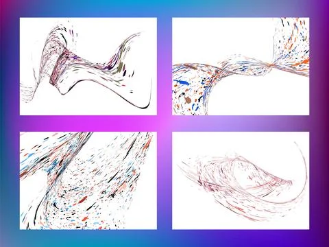 Multi-colored dust particles and debris, paint splashes, strokes are carrie.. Stock Illustration