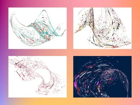 Multi-colored dust particles and debris, paint splashes, strokes are carrie.. Stock Illustration