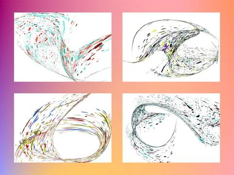 Multi-colored dust particles and debris, paint splashes, strokes are carrie.. Stock Illustration