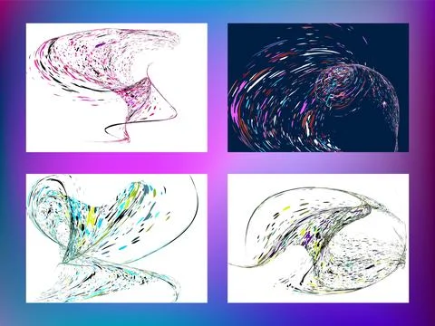 Multi-colored dust particles and debris, paint splashes, strokes are carrie.. Stock Illustration