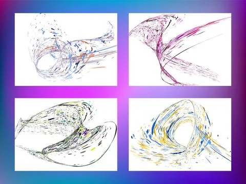 Multi-colored dust particles and debris, paint splashes, strokes are carrie.. Stock Illustration