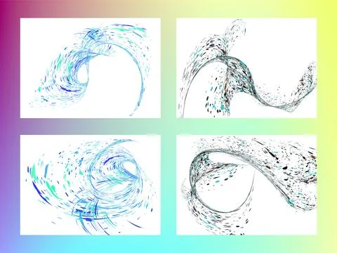 Multi-colored dust particles and debris, paint splashes, strokes are carrie.. Stock Illustration