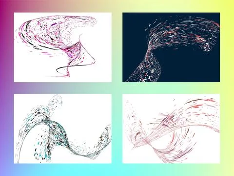 Multi-colored dust particles and debris, paint splashes, strokes are carrie.. Stock Illustration