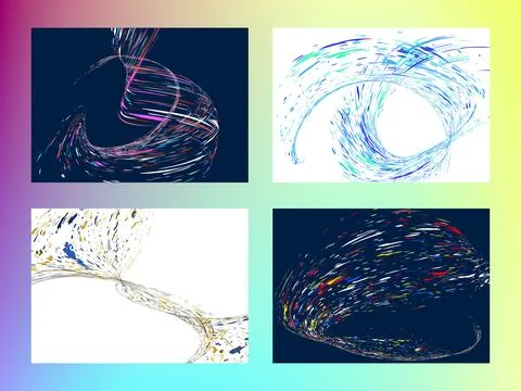 Multi-colored dust particles and debris, paint splashes, strokes are carrie.. Stock Illustration