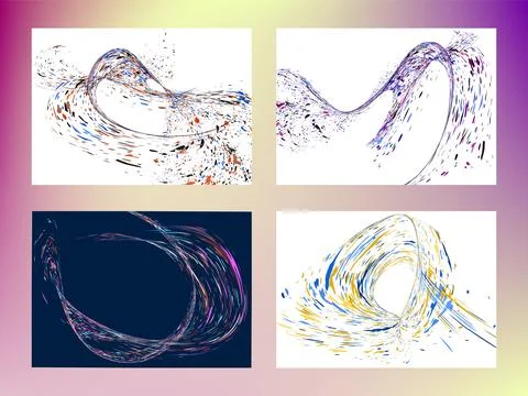Multi-colored dust particles and debris, paint splashes, strokes are carrie.. Stock Illustration