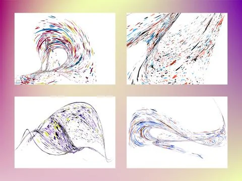 Multi-colored dust particles and debris, paint splashes, strokes are carrie.. Stock Illustration