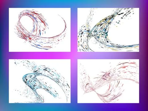 Multi-colored dust particles and debris, paint splashes, strokes are carrie.. Stock Illustration
