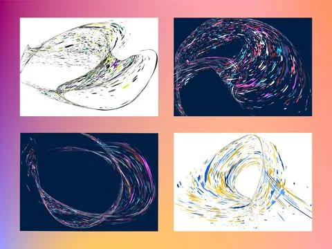 Multi-colored dust particles and debris, paint splashes, strokes are carrie.. Stock Illustration