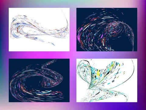 Multi-colored dust particles and debris, paint splashes, strokes are carrie.. Stock Illustration
