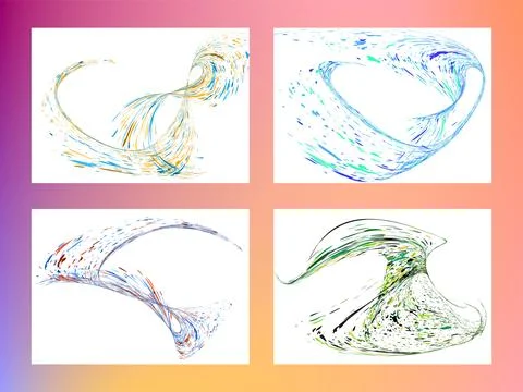 Multi-colored dust particles and debris, paint splashes, strokes are carrie.. Stock Illustration