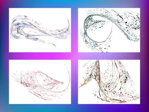 Multi-colored dust particles and debris, paint splashes, strokes are carrie.. Illustration