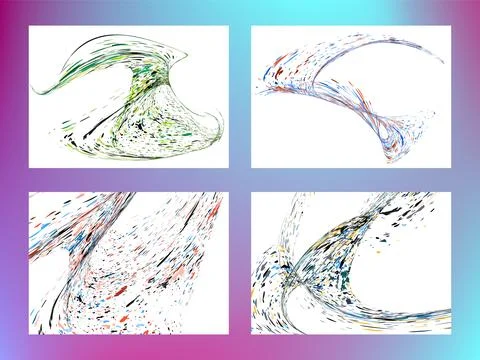 Multi-colored dust particles and debris, paint splashes, strokes are carrie.. Stock Illustration
