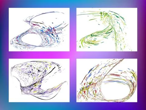 Multi-colored dust particles and debris, paint splashes, strokes are carrie.. Stock Illustration